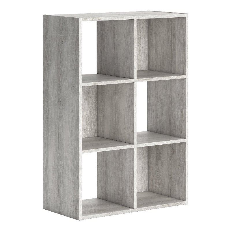 Ashley Furniture Paxberry Engineered Wood 6-Cube Organizer in White Wash
