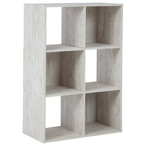 Ashley Furniture Paxberry Six Cube Engineered Wood Organizer in White Wash