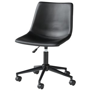 ashley furniture home office faux leather swivel desk chair in black