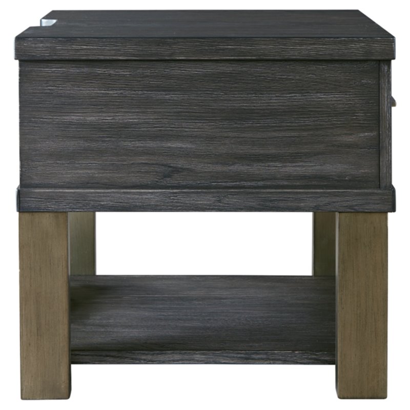 Ashley Furniture Forleeza Rectangular Wood End Table in Dark Gray T9493