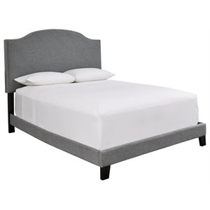 ashley furniture adelloni queen fabric upholstered bed in gray