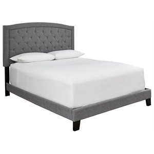 ashley furniture adelloni queen fabric upholstered bed in gray