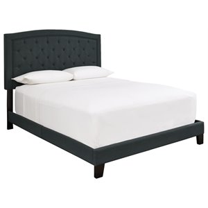ashley furniture adelloni queen fabric upholstered bed in charcoal