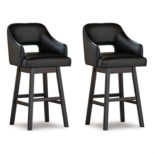 Signature Design by Ashley Tallenger Wood Swivel Barstool in Black & Brown