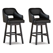 Signature Design by Ashley Tallenger Wood Swivel Barstool in Black & Brown
