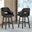 Signature Design by Ashley Tallenger Wood Swivel Barstool in Black & Brown