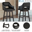Signature Design by Ashley Tallenger Wood Swivel Barstool in Black & Brown