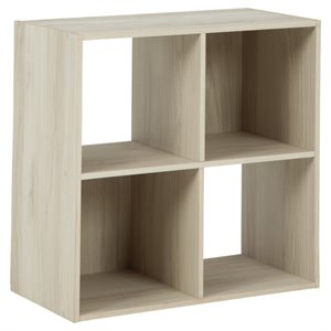 Furinno Basic Wood 3x2 Bookcase Storage w/Bins in French Oak Gray 