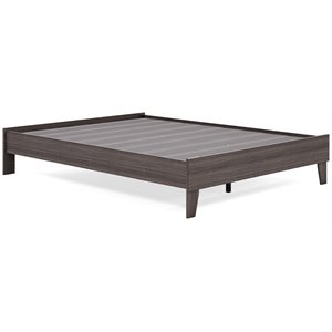 ashley furniture brymont queen engineered wood platform bed in gray