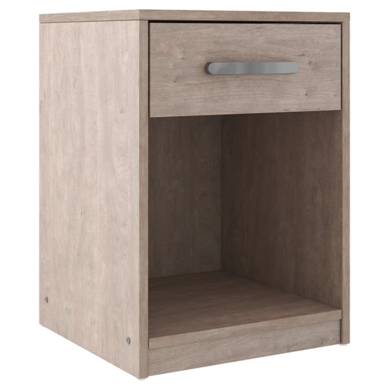 Ashley Furniture Flannia Gray One Drawer Engineered Wood Night Stand in Gray