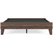 Ashley Furniture Calverson Queen Engineered Wood Platform Bed in Mocha Brown
