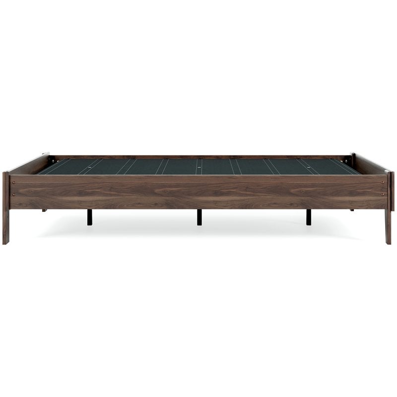 Ashley Furniture Calverson Queen Engineered Wood Platform Bed in Mocha Brown
