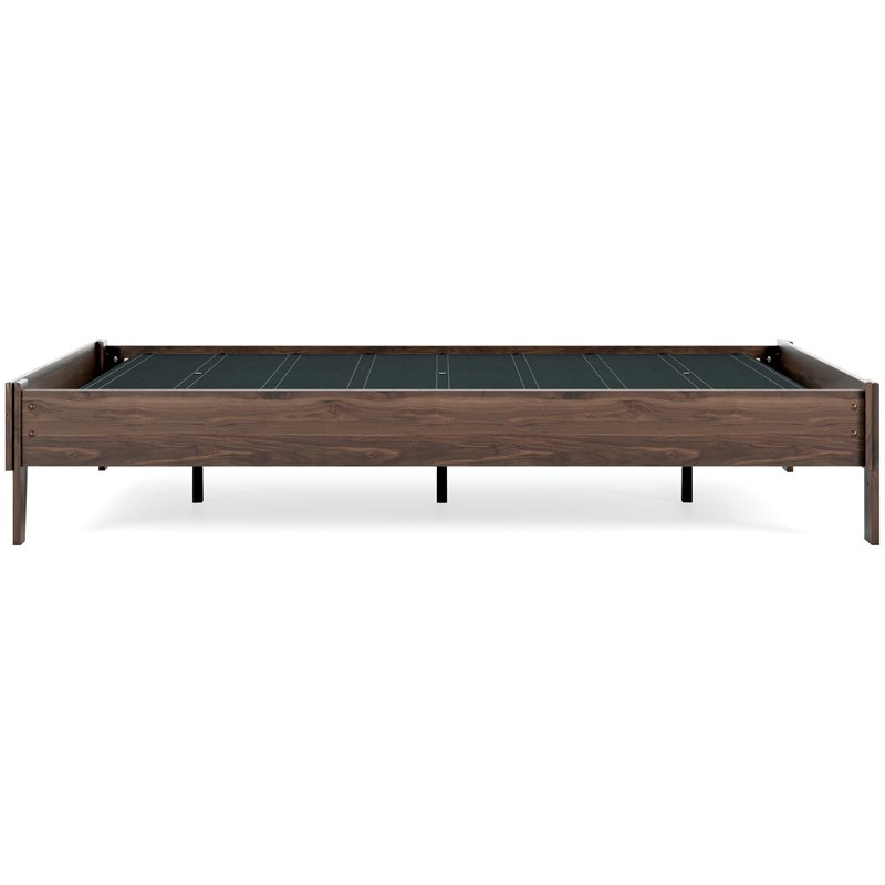 Ashley Furniture Calverson Queen Engineered Wood Platform Bed in Mocha Brown