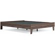 Ashley Furniture Calverson Queen Engineered Wood Platform Bed in Mocha Brown