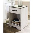 Ashley Furniture Shawburn One Drawer Wood Night Stand in White & Charcoal