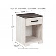 Ashley Furniture Shawburn One Drawer Wood Night Stand in White & Charcoal