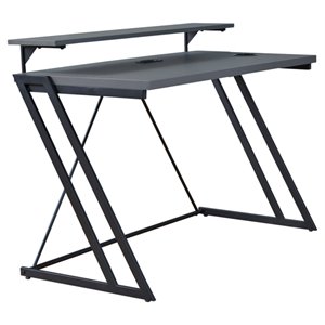 ashley furniture lynxtyn home office engineered wood desk in gray & black