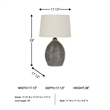 Signature Design by Ashley Joyelle Single Ceramic Table Lamp in Gray Terracotta