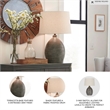 Signature Design by Ashley Joyelle Single Ceramic Table Lamp in Gray Terracotta