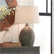 Signature Design by Ashley Joyelle Single Ceramic Table Lamp in Gray Terracotta