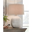 Signature Design by Ashley Jamon Single Ceramic Table Lamp in White & Beige