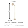 Signature Design by Ashley Abanson Single Metal Floor Lamp in Gold & Amber