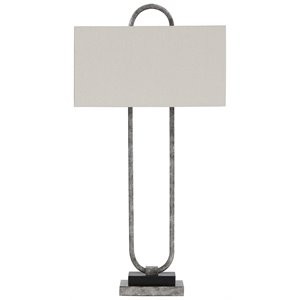 ashley furniture bennish single metal table lamp in antique silver