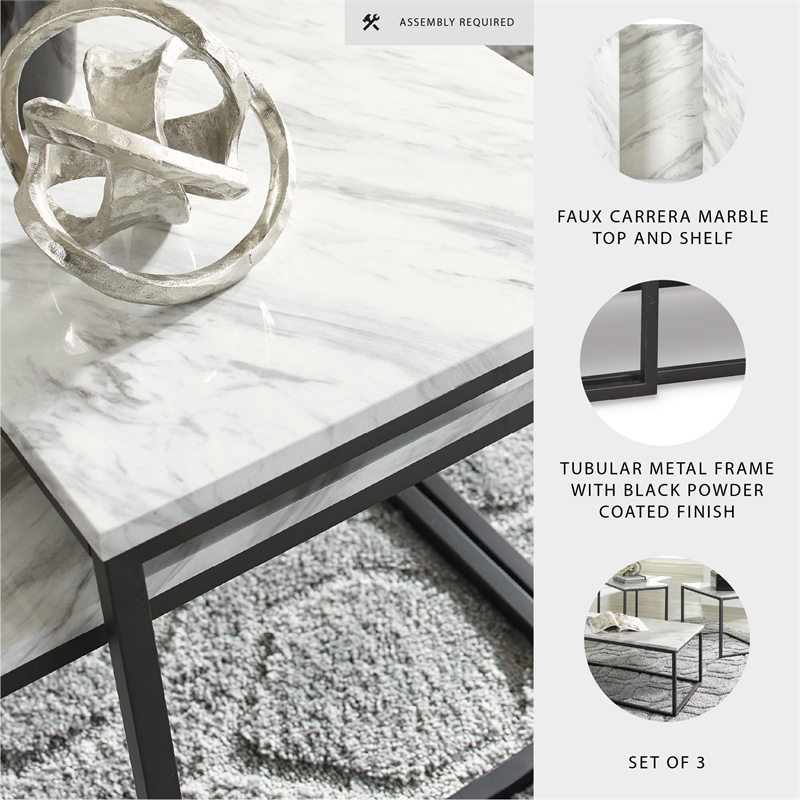 Signature Design by Ashley Donnesta Wood Occasional Table Set in Gray and Black