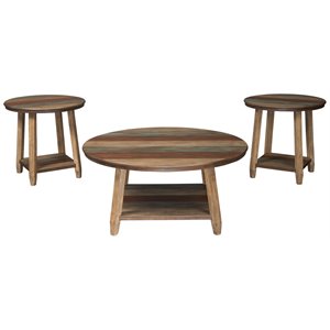 ashley furniture raebecki wood occasional table set in multi-color - set of 3