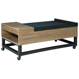 ashley furniture fridley lift top wood cocktail table in brown & black