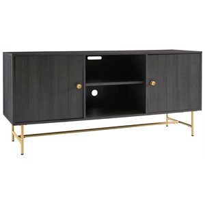 ashley furniture yarlow large engineered wood tv stand in black