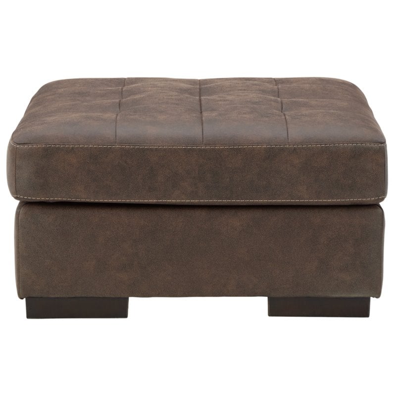 Signature Design by Ashley Maderla Oversized Polyurethane Accent Ottoman Walnut