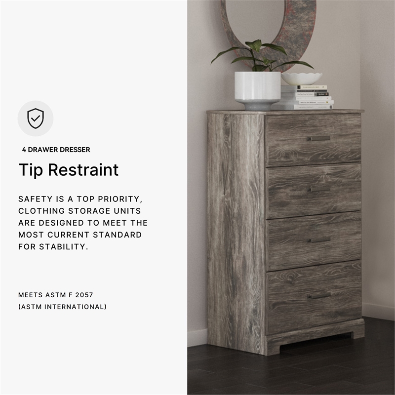 Ashley Furniture Ralinksi Four Drawer Engineered Wood Chest in Gray