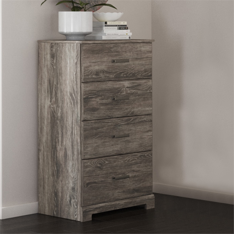 Ashley Furniture Ralinksi Four Drawer Engineered Wood Chest in Gray