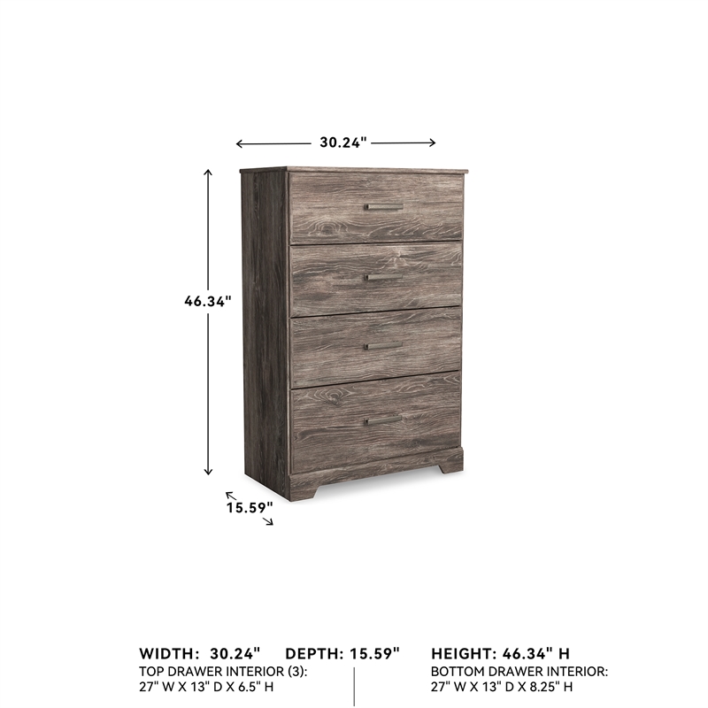 Ashley Furniture Ralinksi Four Drawer Engineered Wood Chest in Gray