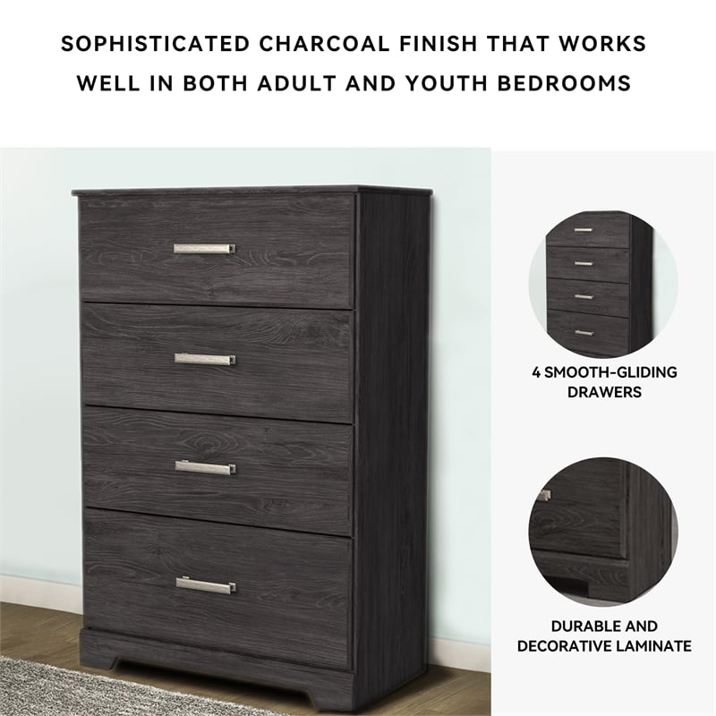 Ashley Furniture Belachime Four Drawer Engineered Wood Chest in Black