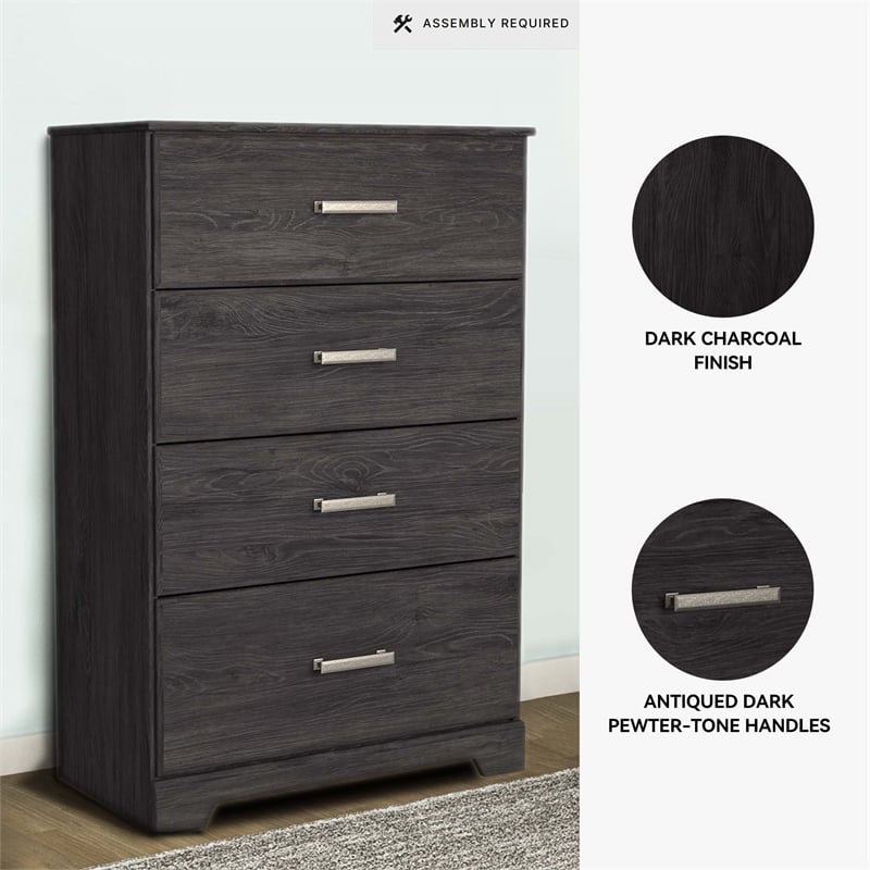 Ashley Furniture Belachime Four Drawer Engineered Wood Chest in Black