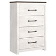 Ashley Furniture Gerridan Four Drawer Engineered Wood Chest in Gray and White