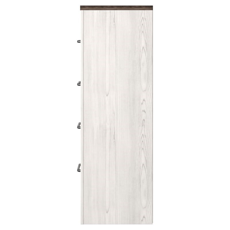Ashley Furniture Gerridan Four Drawer Engineered Wood Chest in Gray and White