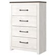 Ashley Furniture Gerridan Four Drawer Engineered Wood Chest in Gray and White