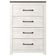 Ashley Furniture Gerridan Four Drawer Engineered Wood Chest in Gray and White