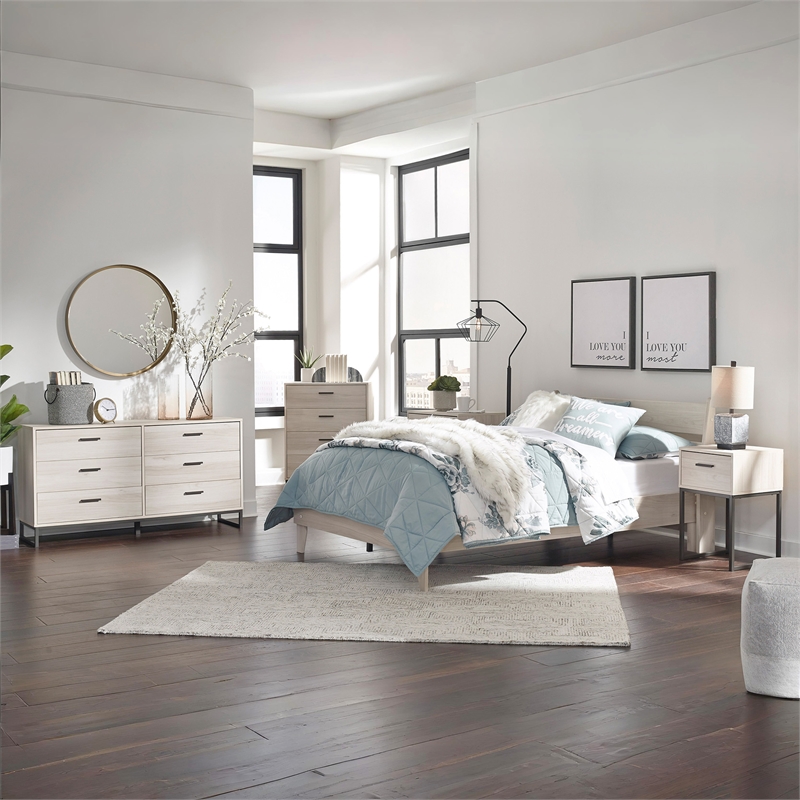 Signature Design by Ashley Socalle Engineered Wood Full Platform Bed in Natural