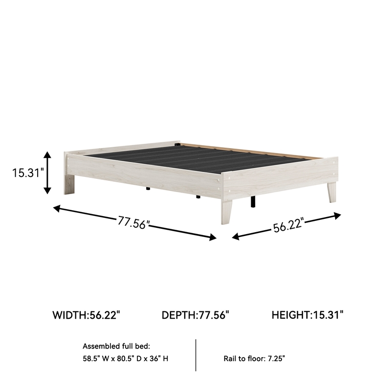 Signature Design by Ashley Socalle Engineered Wood Full Platform Bed in Natural