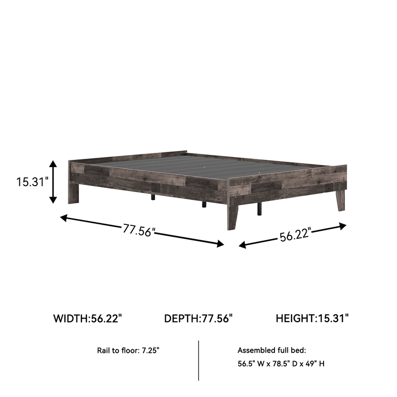 Signature Design by Ashley Neilsville Engineered Wood Full Platform Bed in Gray
