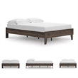 Ashley Furniture Calverson Modern Engineered Wood Full Platform Bed in Brown