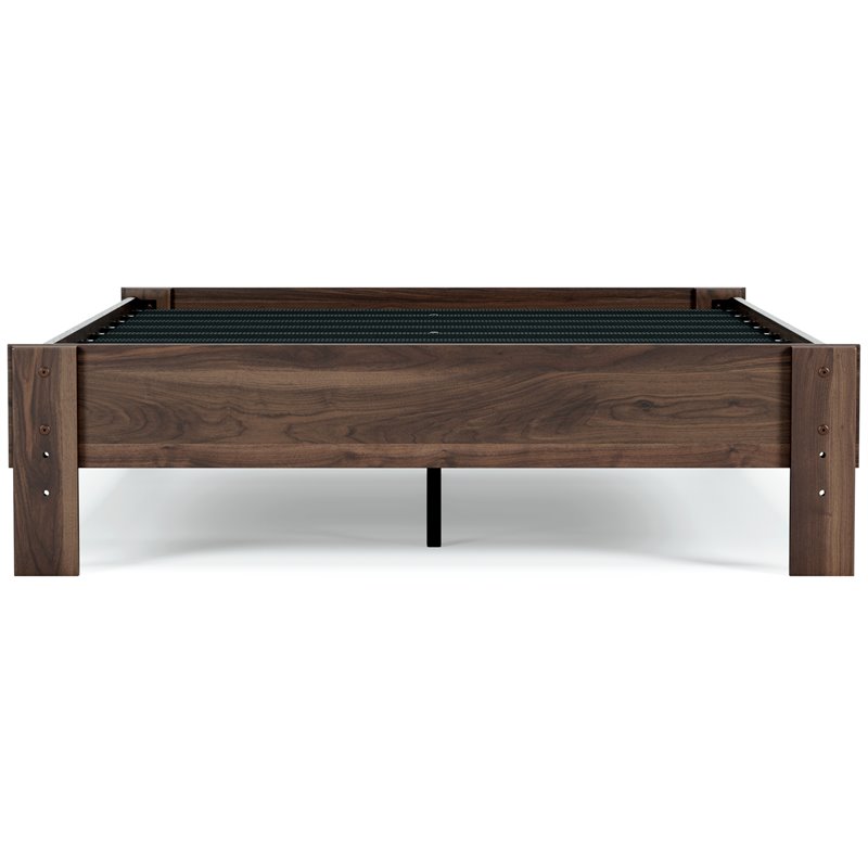 Ashley Furniture Calverson Modern Engineered Wood Full Platform Bed in Brown