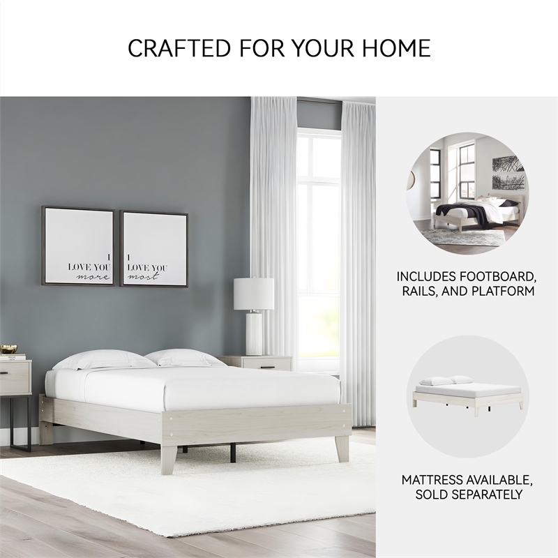 Signature Design by Ashley Socalle Engineered Wood Queen Platform Bed in Natural