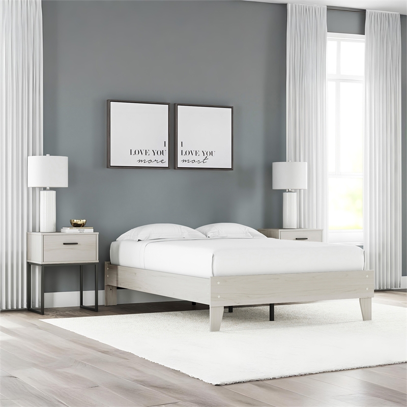 Signature Design by Ashley Socalle Engineered Wood Queen Platform Bed in Natural