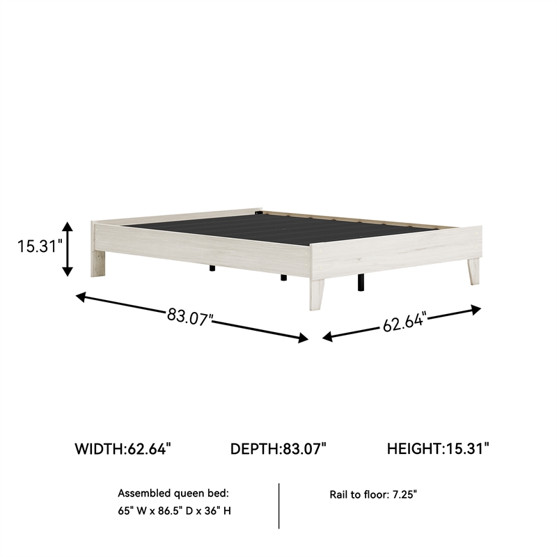 Signature Design by Ashley Socalle Engineered Wood Queen Platform Bed in Natural