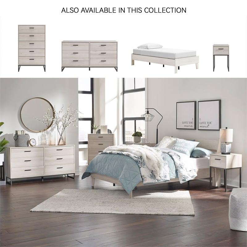 Signature Design by Ashley Socalle Engineered Wood Twin Platform Bed in Natural
